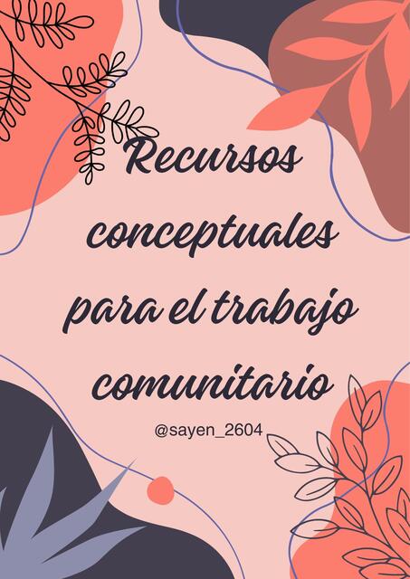 Recursos conceptuales para trabajo comunitario