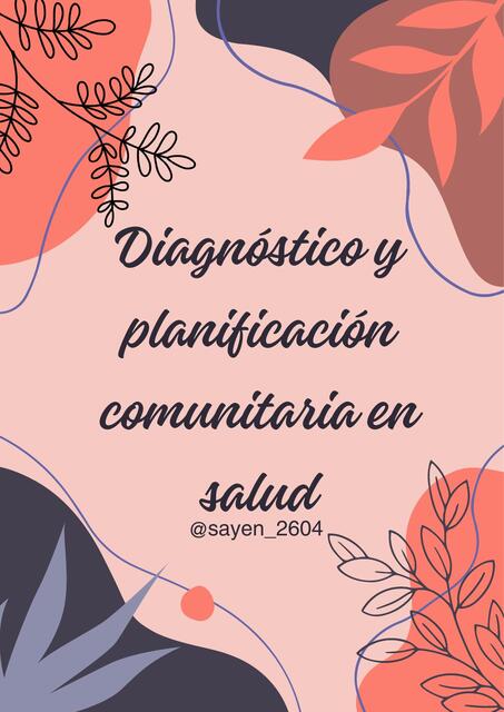 Diagnóstico y planificacion comunitaria en salud