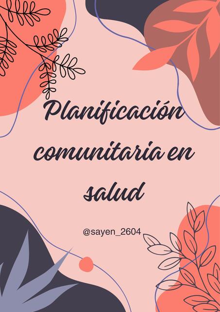 Planificación comunitaria en salud