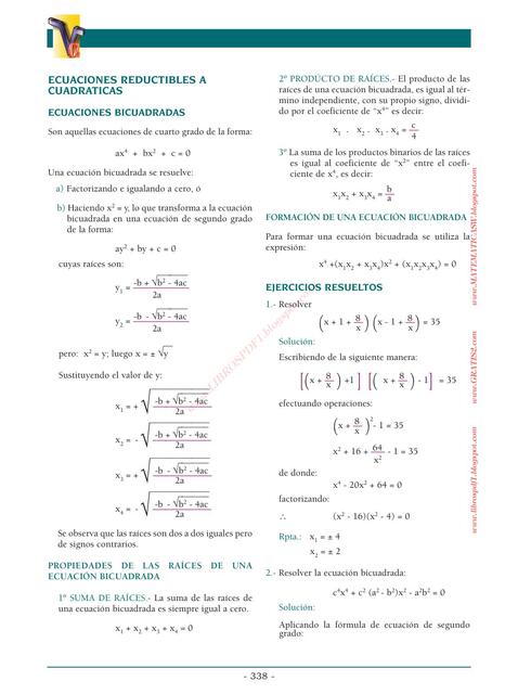 ecuaciones reductibles a cuadraticas lex compress