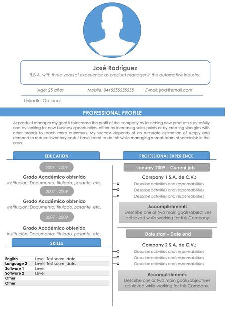 CV English template Word