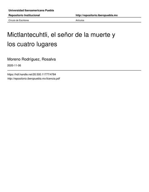 Mictlantecuhtli el señor de la m