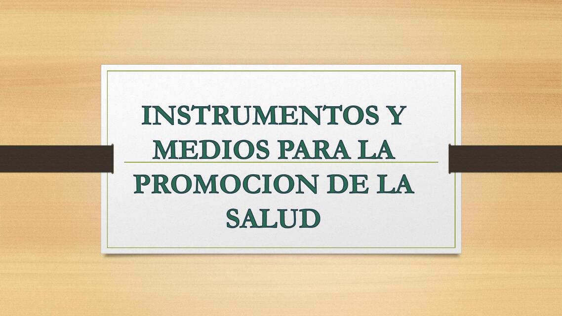 INSTRUMENTOS Y MEDIOS PARA LA PROMOCION DE LA