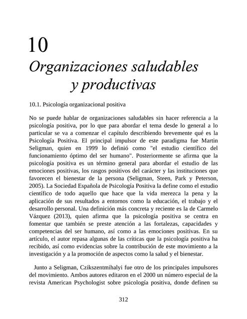 Psicología de las organizaciones cap 10