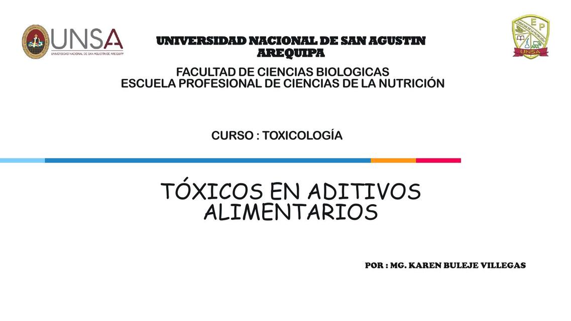 9 1 TOXICIDAD DE ADITIVOS ALIMENTARIOS