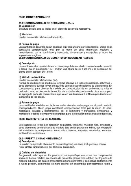 ESPECIFICACIONES técnicas 