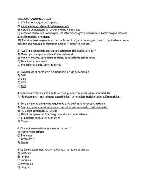 BANCO DE PREGUNTAS TRAUMA GEN 26 PROF JULIO 2