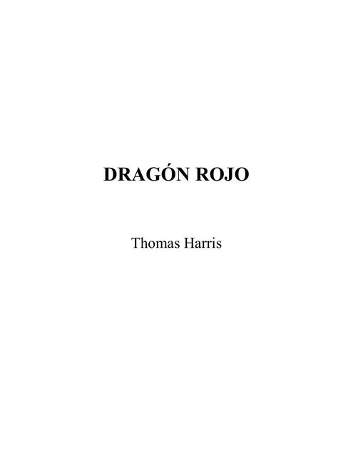 Thomas Harris Dragon Rojo