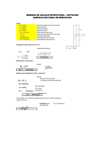 02 Calculo estructural barraje con canal