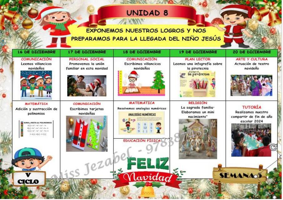 SEMANA 5 UNIDAD 8 NOVIEMBRE DICIEMBRE JEZABEL CAMA