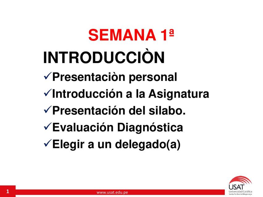 1 0 SEMANA 1A DECA 1 USAT