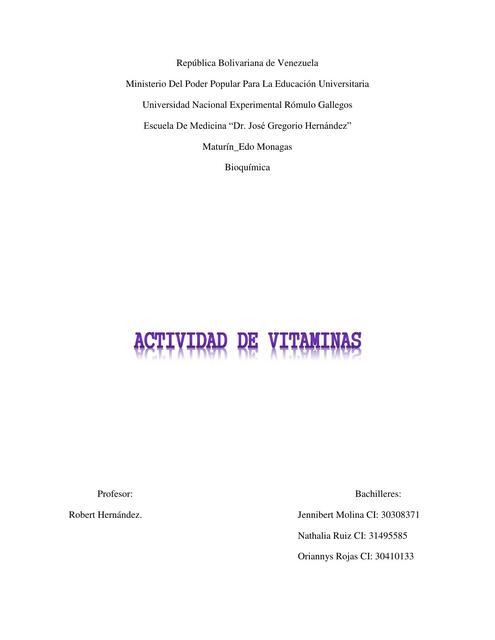 Vitaminas/Bioquímica/cuadro comparativo