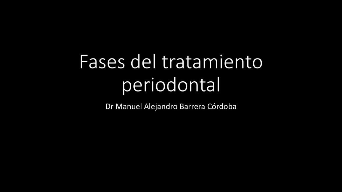 Fases del tratamiento periodontal