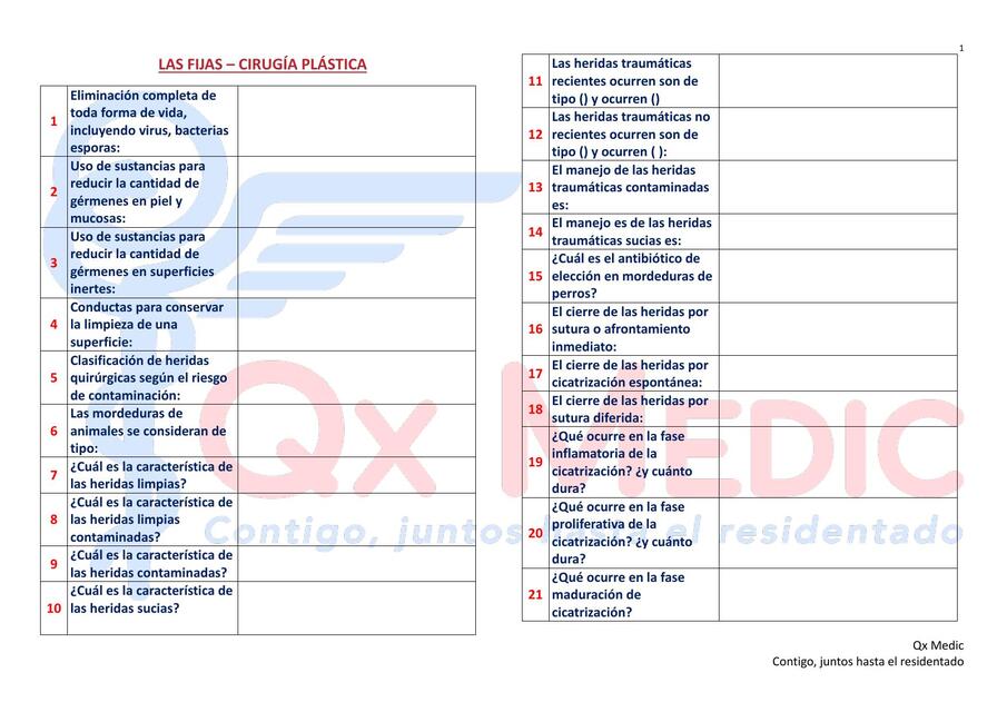 Fijas en CIRUGÍA PLÁSTICA