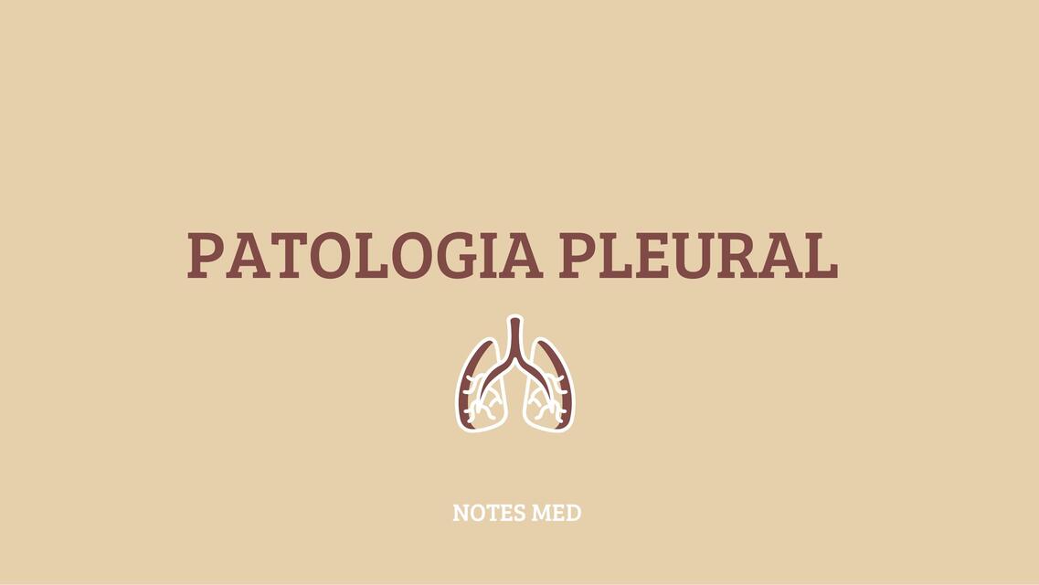 PATOLOGÍA PLEURAL CIRUGÍA