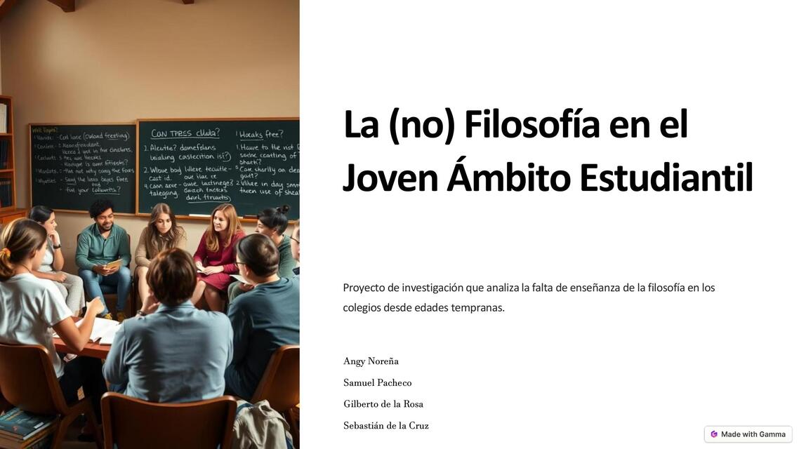 La no Filosofia en el Joven Ambito Estudiantil