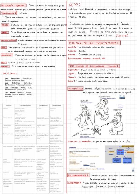 Resumen toxicología