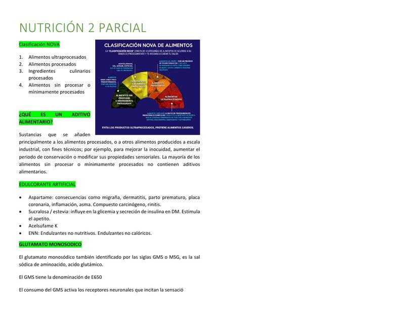 NUTRICIÓN 2 PARCIAL