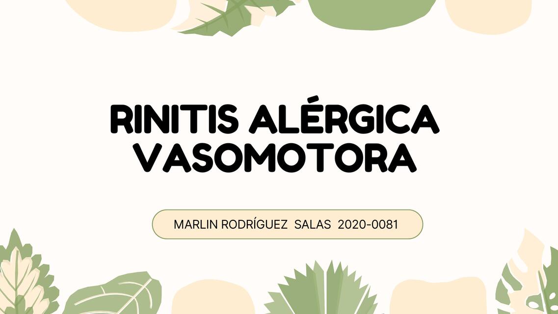 Rinitis alérgica vasomotora