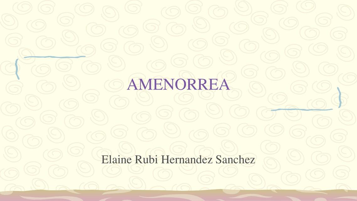 amenorrea