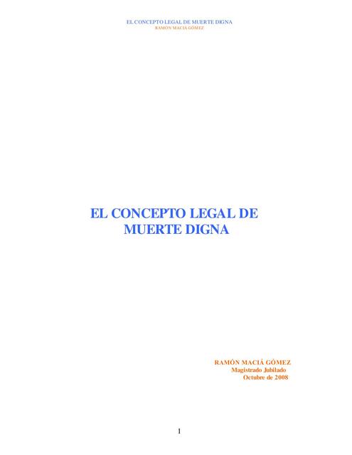 el concepto legal de la muerte digna | Florencia | uDocz