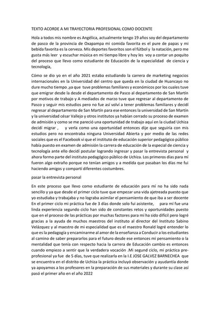 TEXTO ACORDE A MI TRAYECTORIA PROFESIONA