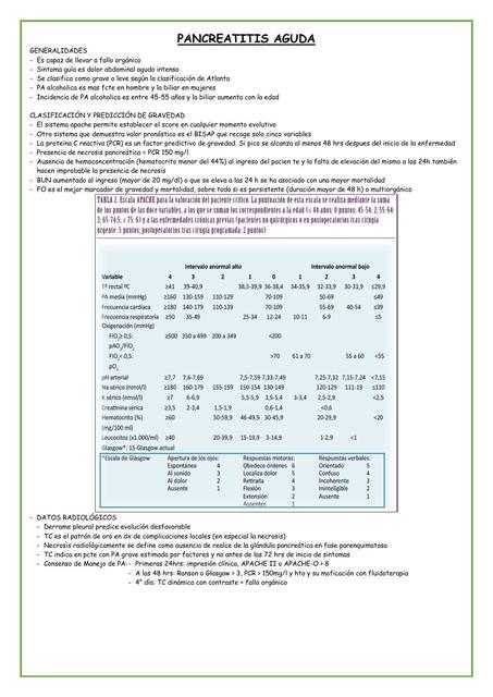 RESUMEN PANCREATITIS AGUDA