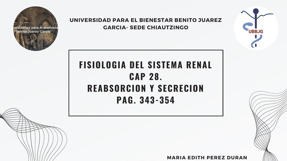 reabsorcion y secrecion tubular cap 28