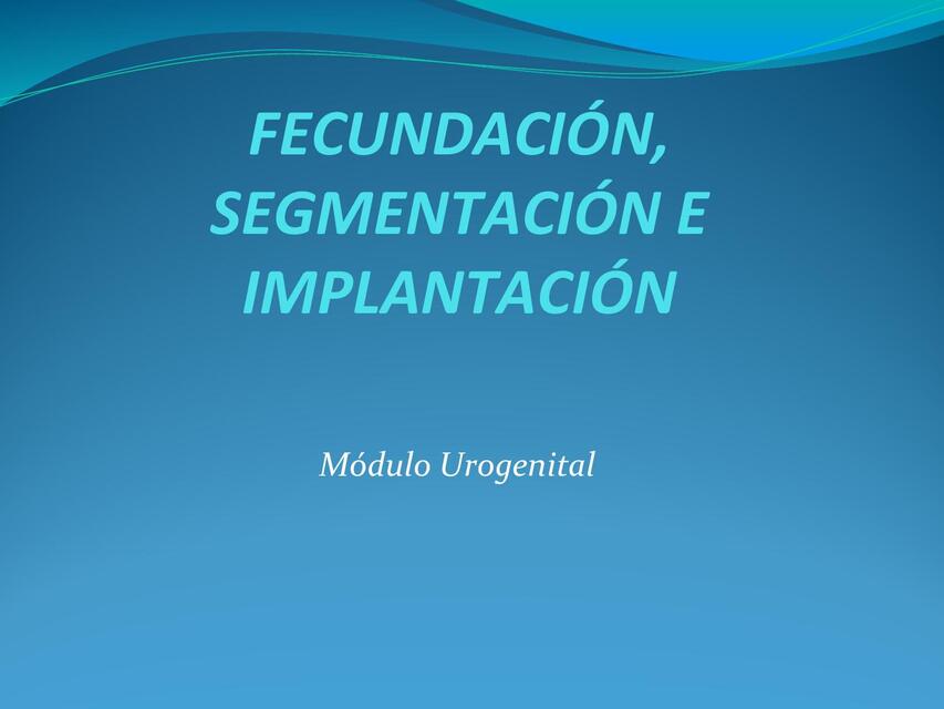 OBST 1 2 A 1 4 FECUNDACIÓN SEGMENTACIÓN IMPLANTACI