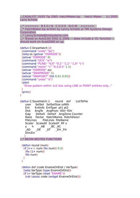 Código Lisp Drawhatch