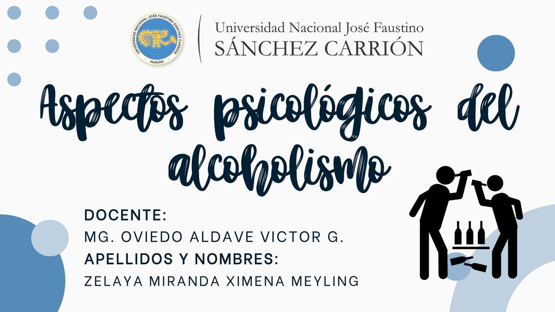 ASPECTOS PSICOLOGICOS DEL ALCOHOLISMO