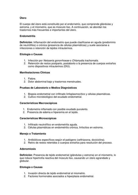 útero Trastornos Ema Peralta Udocz