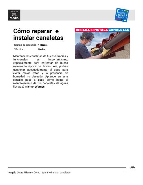 como reparar e instalar canaletas