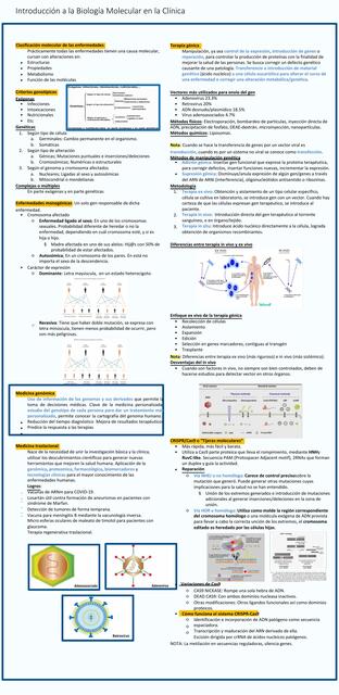 Introducción a la Biología Molecular en la Clínica