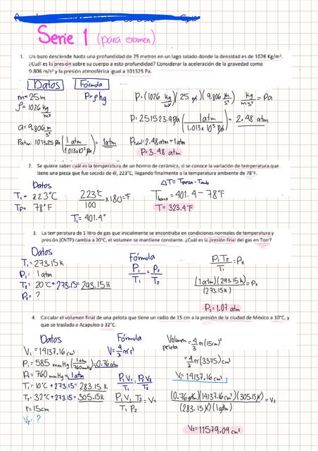 Serie gases ideales