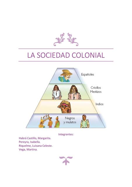 La sociedad colonial