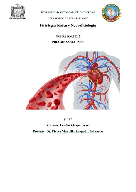 PRE REPORTE 12 Presión sanguínea. UAZ. Fisiología.