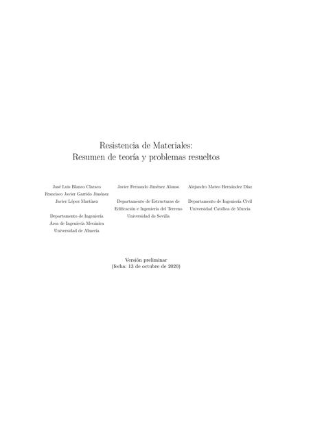 Resistencia de materiales Teoría y problemas resueltos