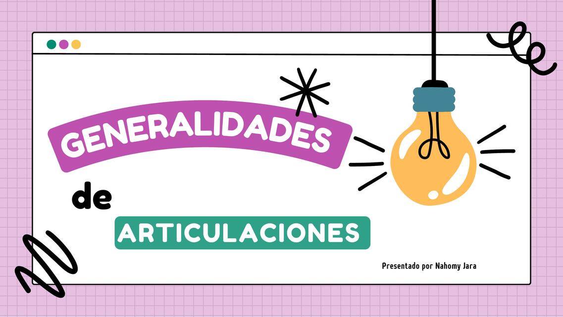 Generalidades de articulaciones