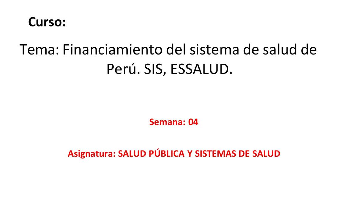 04 FINANCIAMIENTO DEL SISTEMA DE SALUD DEL PERU SI