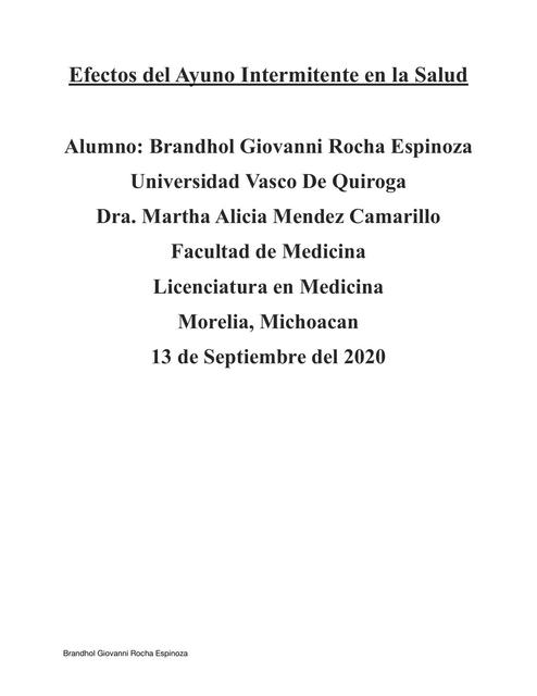 Efectos Del Ayuno Intermitente En La Salud Envejecimiento y Enfermedad