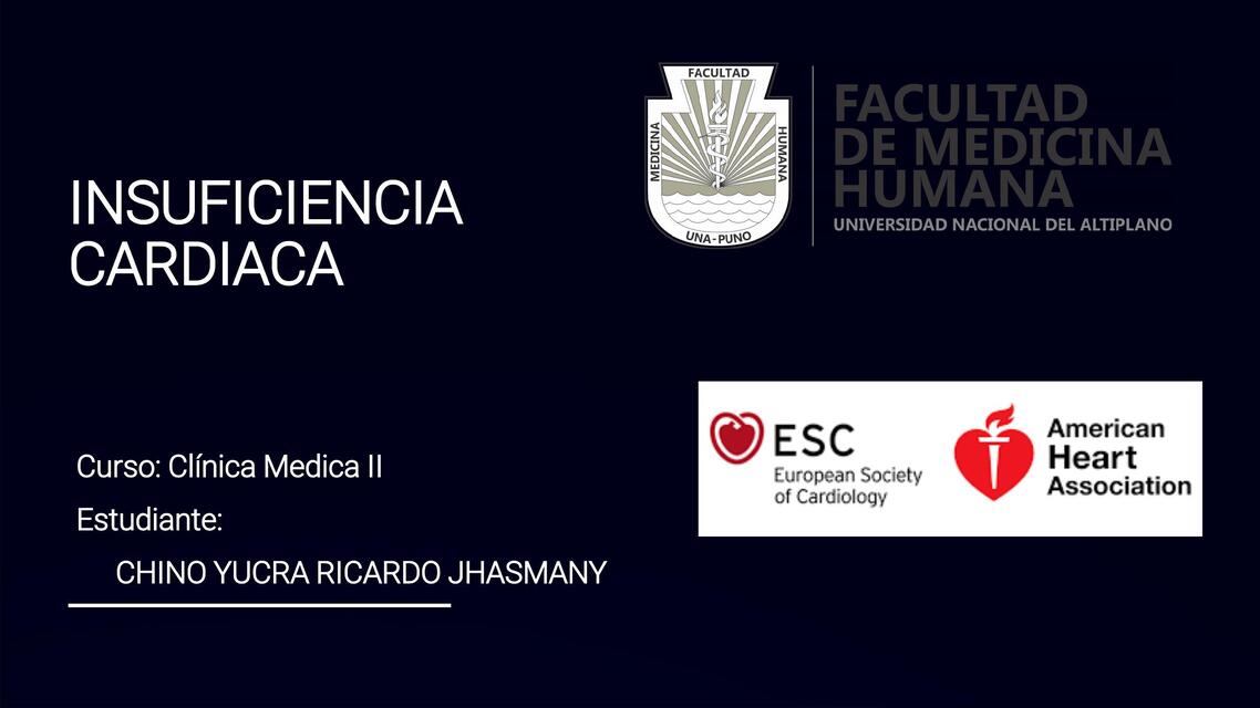 INSUFICIENCIA CARDIACA - ESC Y AHA