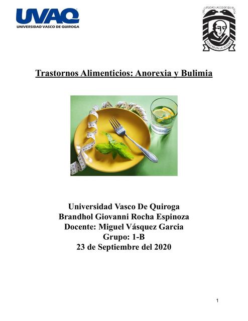 Transtornos Alimenticios Anorexia y Bulimia