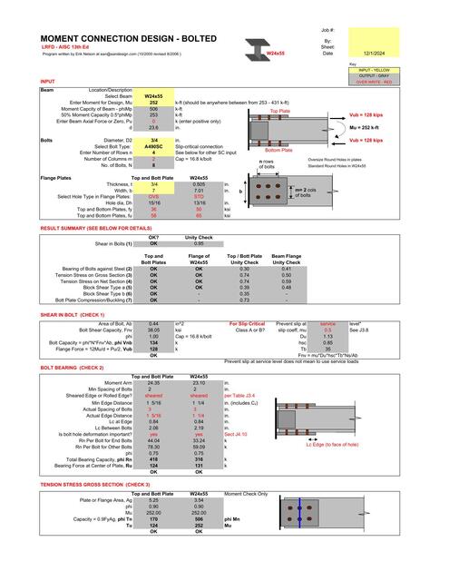 AISC LRFD Moment Connections Bolted