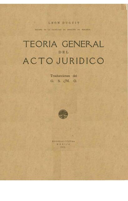 06 Teoria general del acto jurídico Leon Duguit