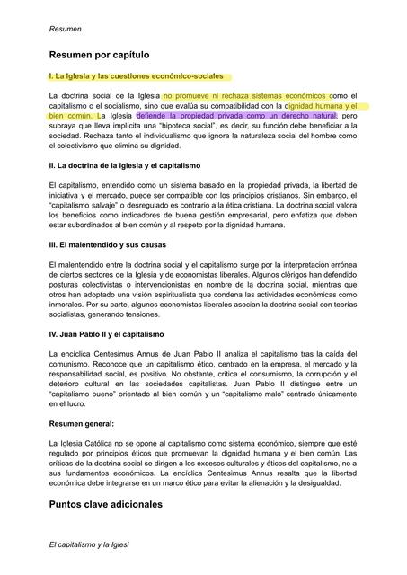 Doctrina Social resumen de última lectura