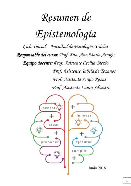 Resumen de Epistemología