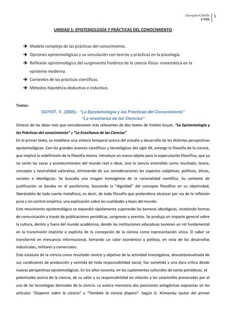 Epistemología y Practicas del Conocimiento