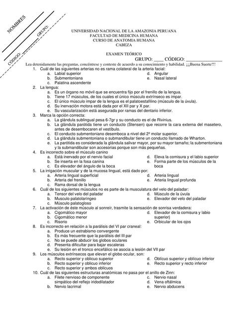 Examen de Anatomia de la Cabeza-Rouviere