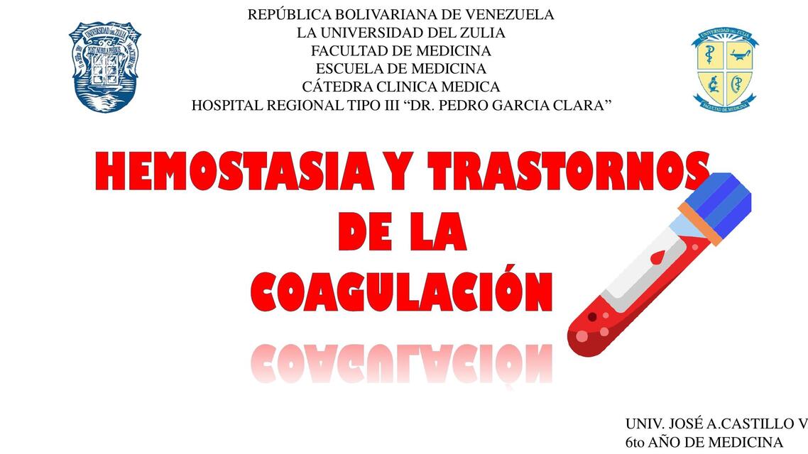 HEMOSTASIA Y TRASTORNOS DE LA COAGULACION